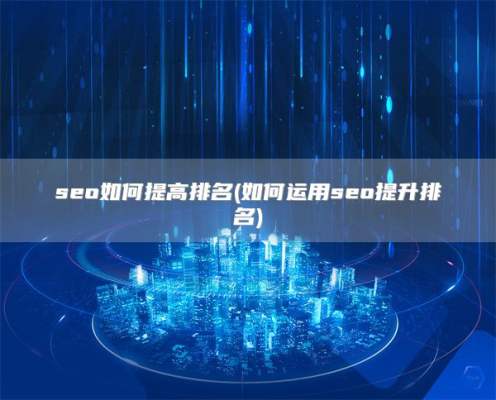 seo如何提高排名(如何运用seo提升排名)