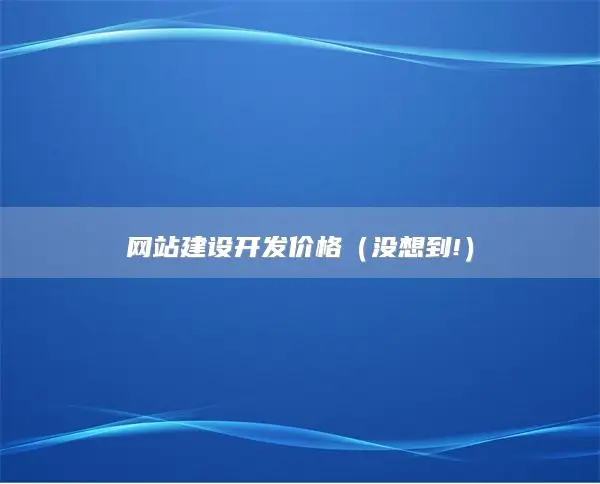 网站建设开发价格（没想到!）
