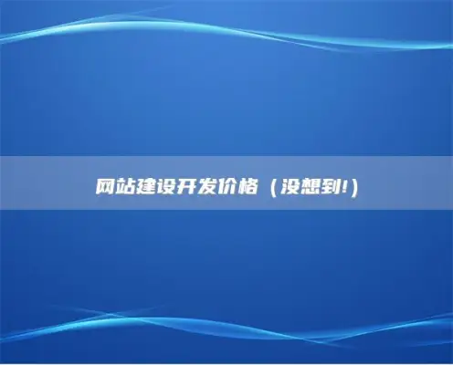 网站建设开发价格（没想到!）