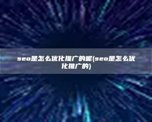 seo是怎么优化推广的呢(seo是怎么优化推广的)