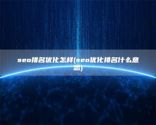 seo排名优化怎样(seo优化排名什么意思)