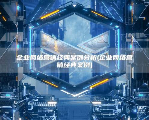 企业网络营销经典案例分析(企业网络营销经典案例)