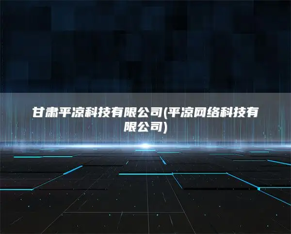 甘肃平凉科技有限公司(平凉网络科技有限公司)