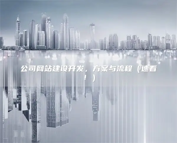 公司网站建设开发，方案与流程（速看！）