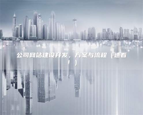 公司网站建设开发，方案与流程（速看！）