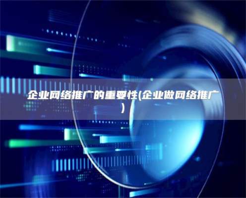 企业网络推广的重要性(企业做网络推广)