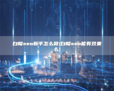 白帽seo新手怎么做(白帽seo能有效果么)
